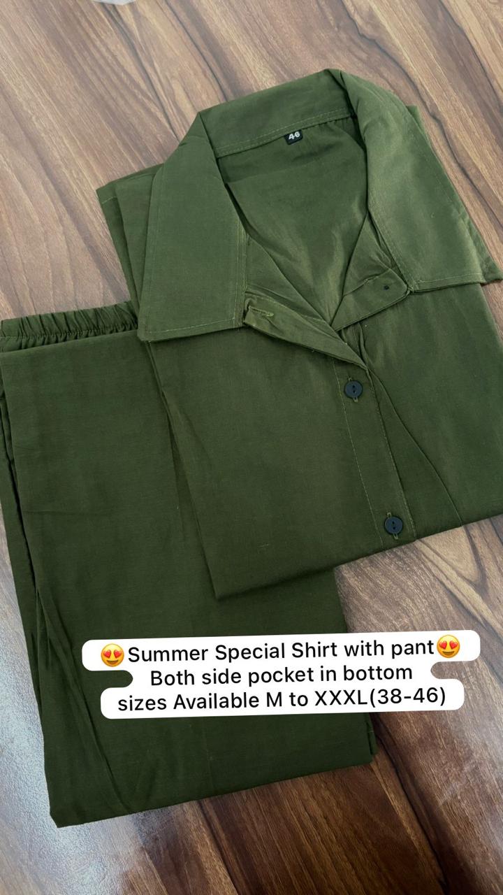 Green Orange Cotton Co-ord Set for Women - Image 5