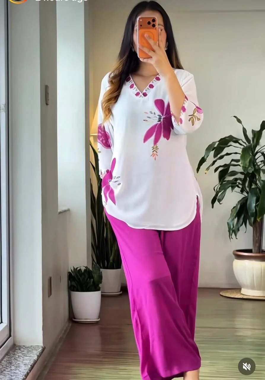 Pink Kurta Palazzo Co-ord Set - Image 2