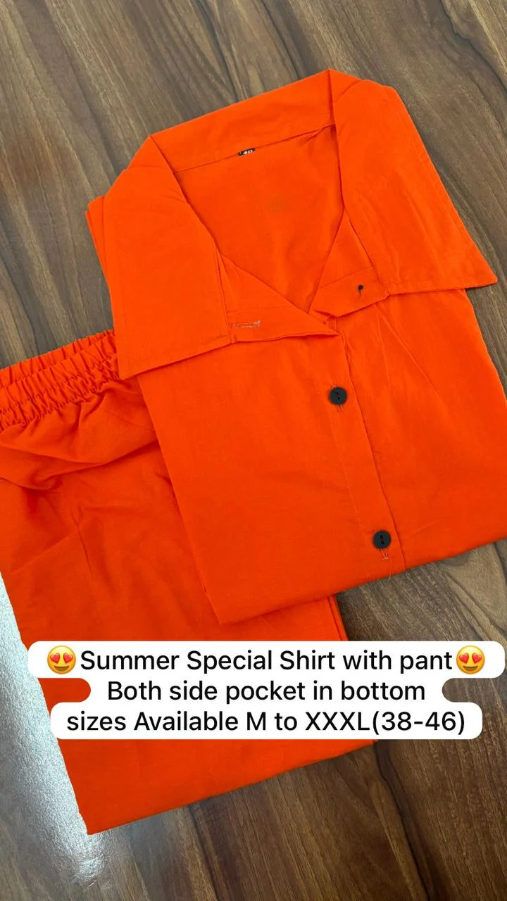 Rust Orange Cotton Co-ord Set for Women - Image 6